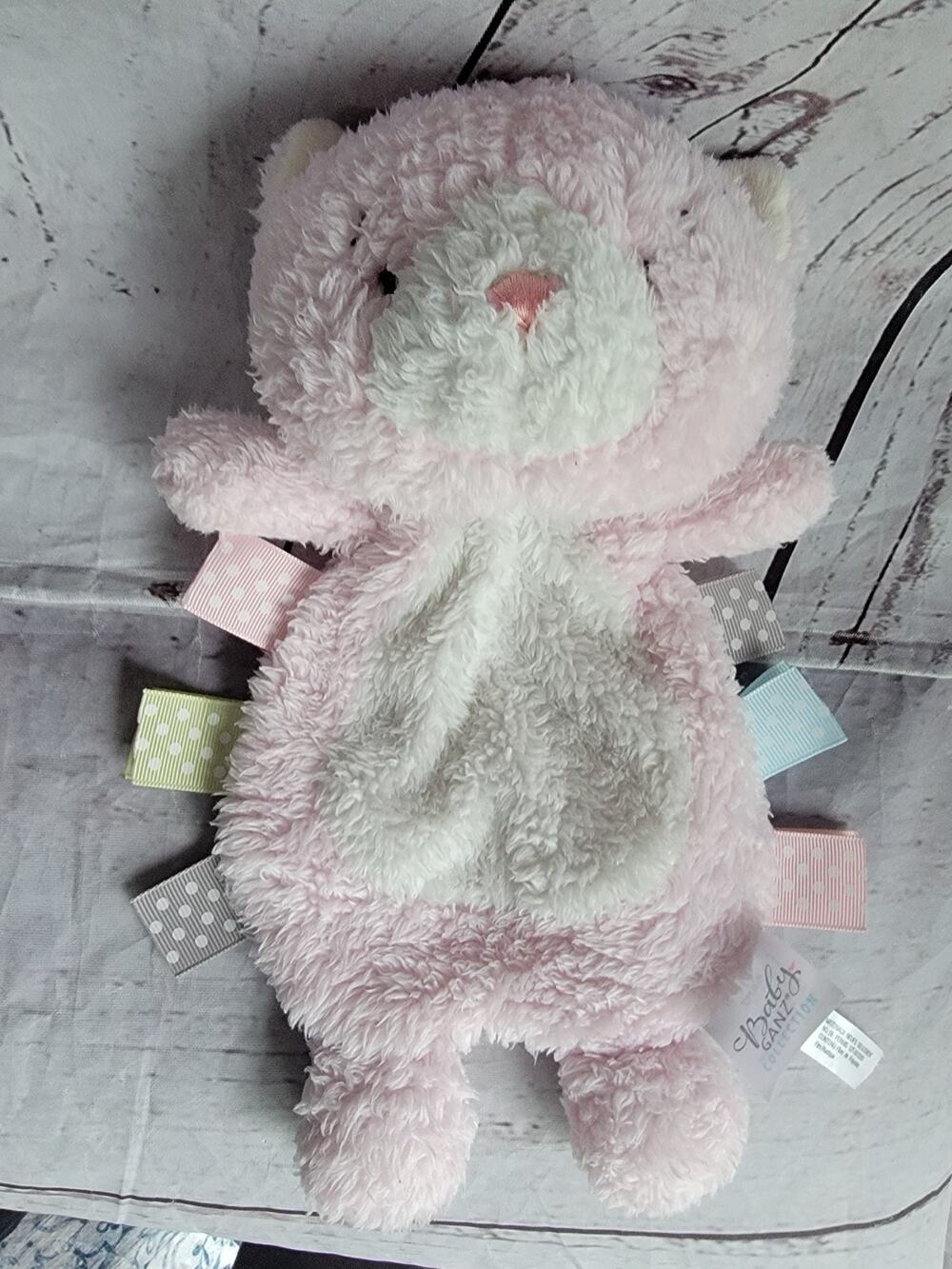 Baby GANZ Wuzzies Crinkle Kitten Pink Soft Makes a crinkling sound Ribbons